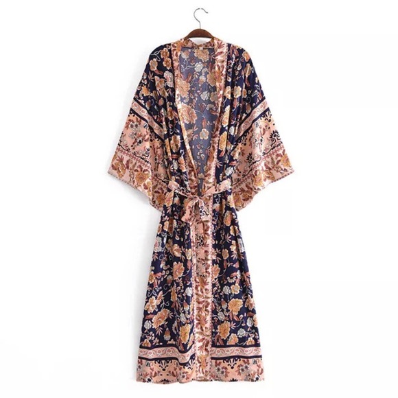 Bohemian Gypsy Inspired Kimono Robe | House Robe | Beach Robe | Mother’s Day - Picture 1 of 3